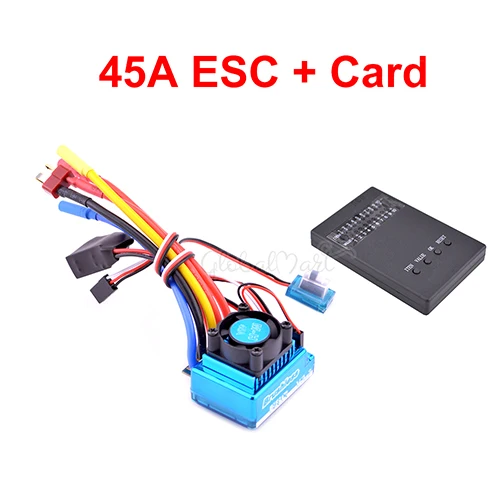 3650 3900kv 4300kv бесщеточный двигатель/45A 60A 80A 120A бесщеточный ESC электрический регулятор скорости пыленепроницаемый для 1:10 1/10 RC автомобилей - Цвет: 45A ESC and Card