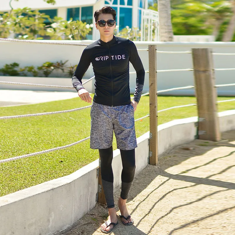 

Korean-style Diving Suit Zipper Split Type Long Sleeve Trousers Swimsuit Sun-resistant Quick-Dry Couples Men And Women Snorkelin