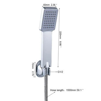 

1.5m Hand Shower Set With Hose Holder Water Stop Shower Head 3/8 \\\\\\\"standard Connections Chromed ABS Bathroom Accessories