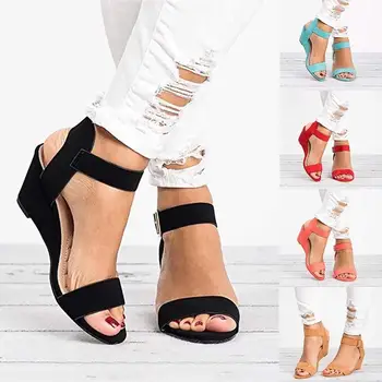 

Women Wedges Sandals Casual Buckle Strap Heel Platform Summer Gladiator Sandals Fashion Open Toe Elevator Roman Shoes Ladies