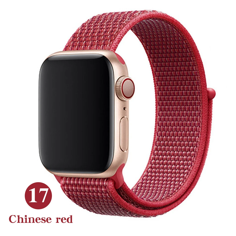 Ремешок для Apple Watch серии 5 4 iwatch 42 мм 38 мм 44 мм 40 мм correa Apple Watch ремешок 321 аксессуары для умных часов браслет - Цвет ремешка: Chinese red