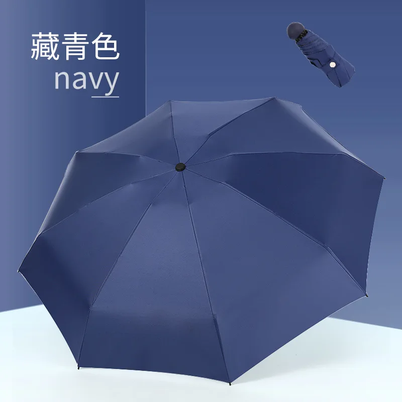 Маленький модный складной зонт от дождя для женщин, подарок для мужчин, мини Карманный Зонтик для девочек, анти-УФ, водонепроницаемый, портативные дорожные Зонты - Цвет: Navy