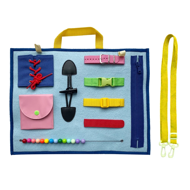 teytoy Busy Board Toy for Toddlers Baby Toy Basic Skills Activity Board Educational Learning Toys Learn to Snap,Zip,Tie Shoe Laces for 2 to 4 Year Old Toddlers