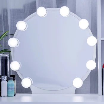 

10 LED lamp Vanity Lights for Mirror DIY Hollywood Lighted Makeup Vanity Mirror with Dimmable Lights Stick on Mirror Light Kit