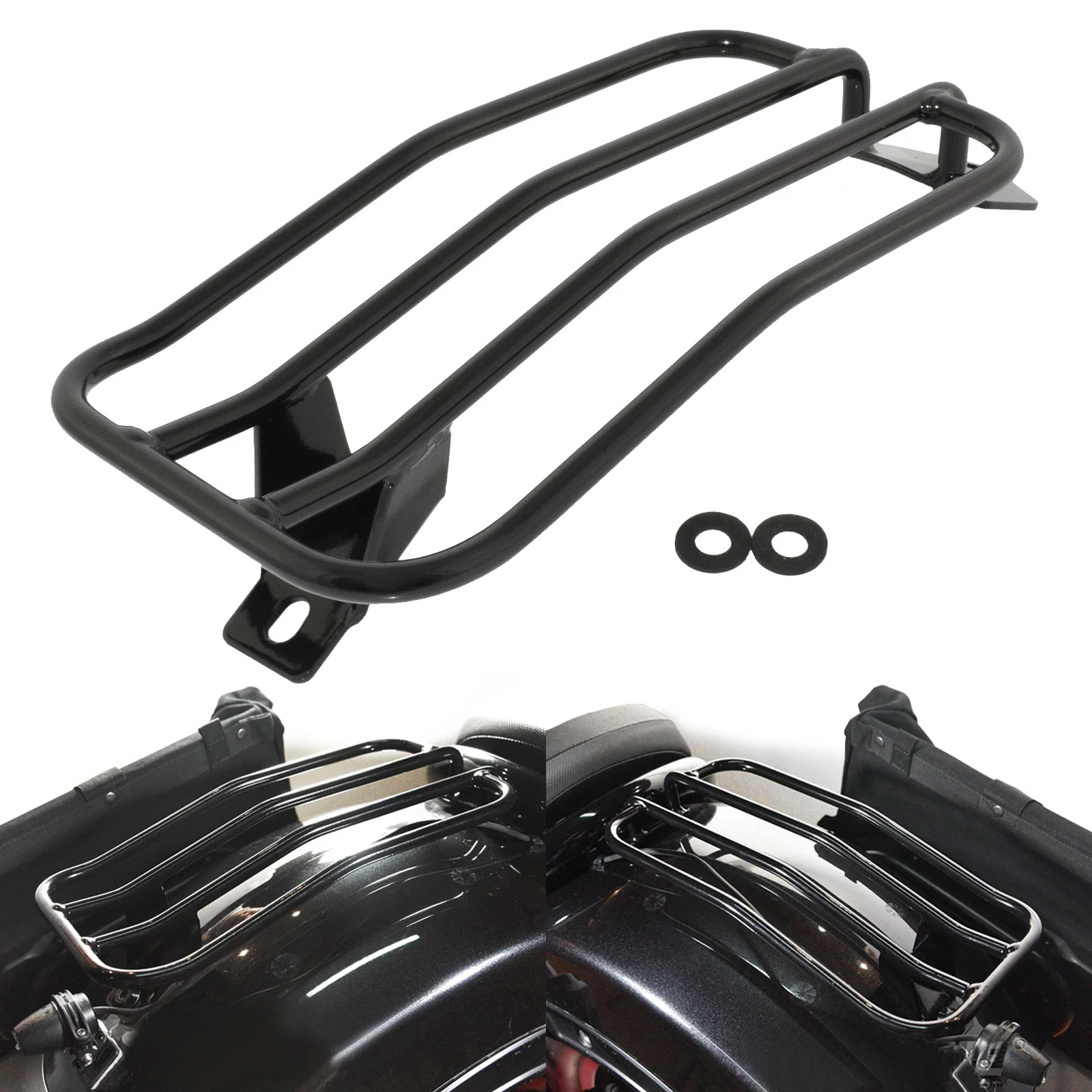 

waase Black Motorcycle Solo Rear Carrier Luggage Rest Rack Cargo Shelf Bracket For HONDA Rebel CMX 1100 CMX1100 DCT 2021 2022