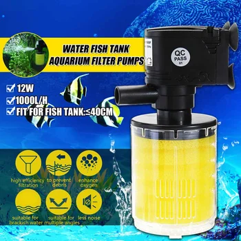 

3 in 1 Aquarium Internal Filter Aquarium Pump EU Plug Aquarium Filter Fish Tank Filter For Air Pump Air Oxygen Increase
