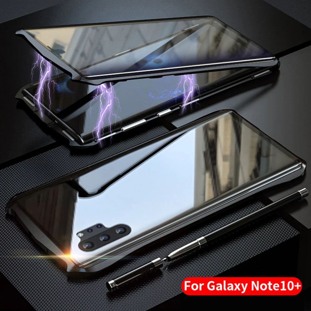Инновационный Магнитный чехол для Samsung Galaxy Note 10 Plus 5g передний + Задний защитный