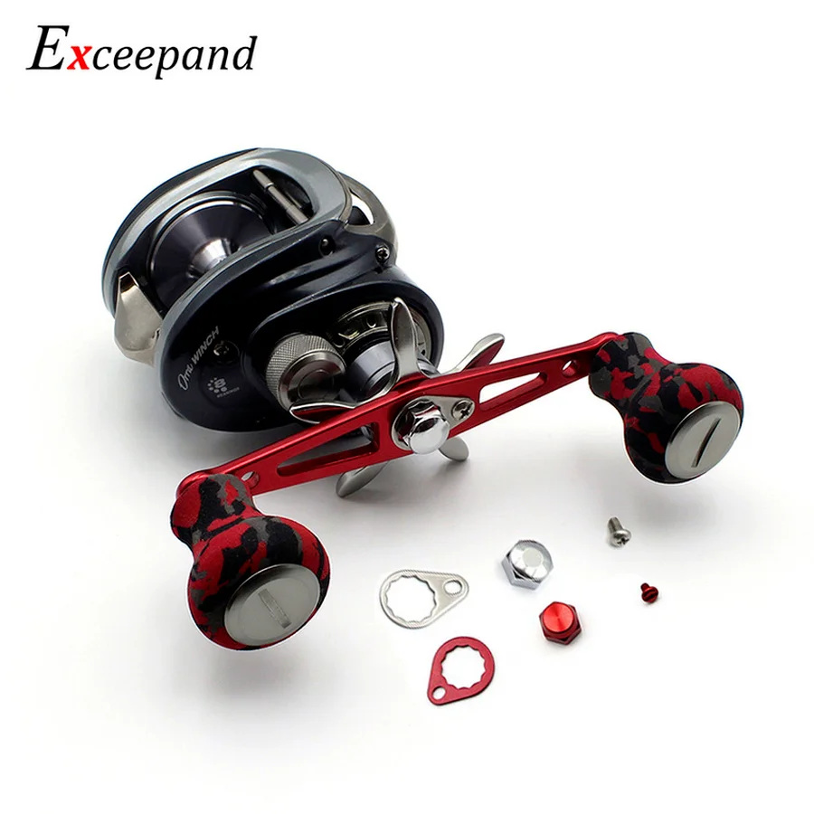 Exceepand Baitcasting Reel Handle Red Camo Knob Super Power For