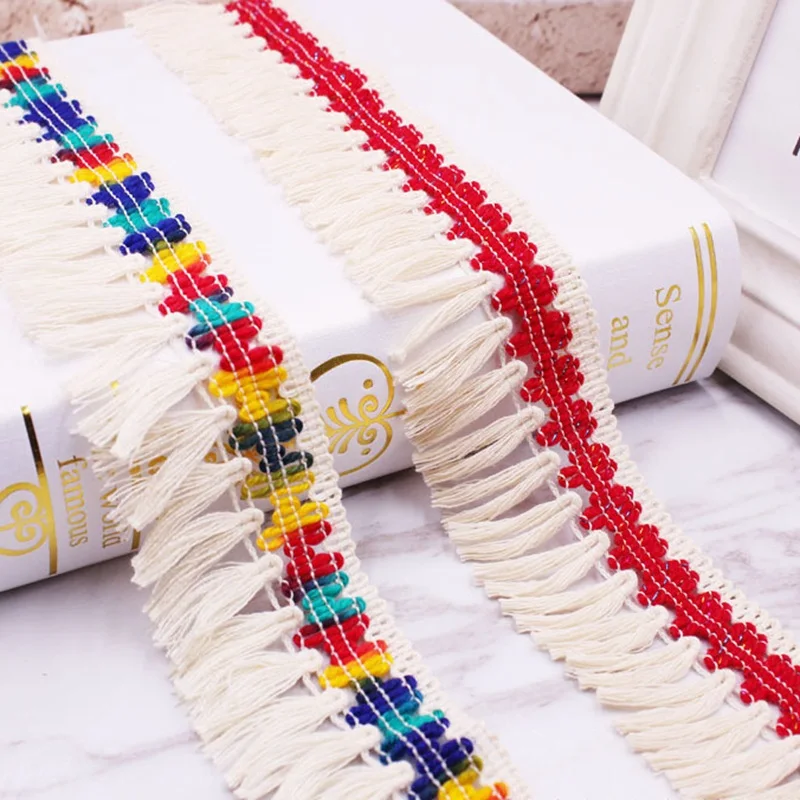 

1Yards/Lot Tassel Trim Fringe Tassels Ethnic Style Lace Trim Lace Fabric Ribbon Curtain Clothing Sewing Garment Decor Materials