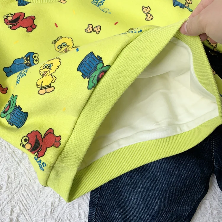 Korea style girls boys printed thicken t-shirt cotton full sleeve fashion autumn winter kids girls sweatshirt 1-6t
