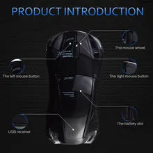 Беспроводная оптическая мышь 2,4 ГГц в форме автомобиля мыши+ usb-приемник для ПК ноутбука NC99