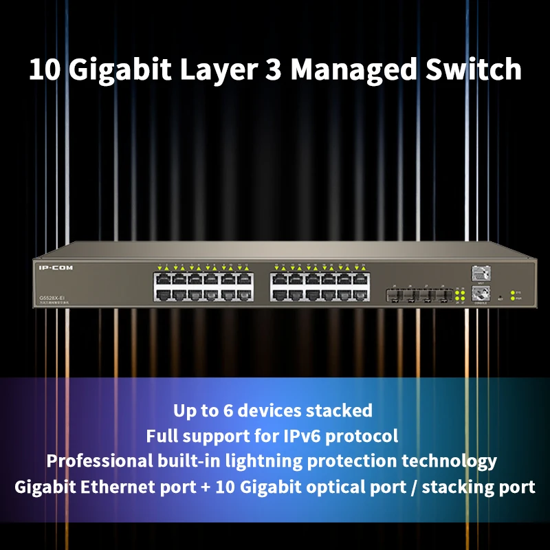 Управляемый сетевой коммутатор данных IPCOM G5528X EI L3/подключи и