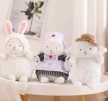 

High Quality Cosplay Dressing Lamb Plush toy Doctor Wolf Frog Duck Bunny Teddy Bear Suit Sheep stuffed Animal baby appease doll