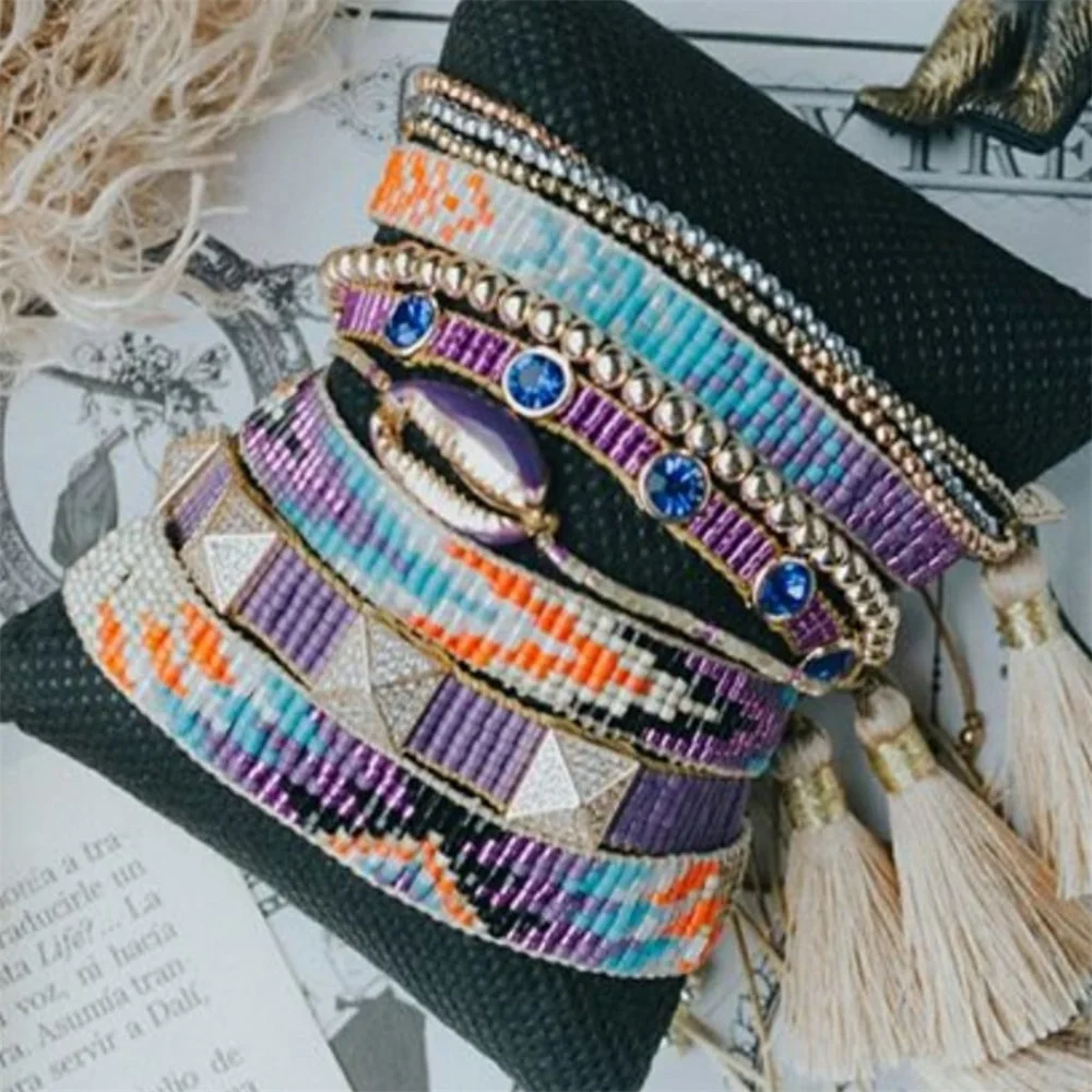 ZHONGVI Boho Bracelet for Women Friendship Jewelry Gifts Miyuki Bead Bohemian Designer Bracelets Hand Woven Jewellery