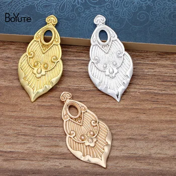 

BoYuTe Factory Wholesale (10 Pieces/Lot) 23*45.5MM Metal Alloy Leaf Hand Made Materials DIY Jewelry Accessories