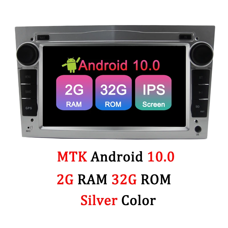 Автомобильный радиоплеер AUTOTOP " 2din Android 10,0 для Opel Vauxhall Astra H G J Vectra gps навигация RDS Wifi Mirrorlink BT без DVD - Цвет: Silver 2G 32G