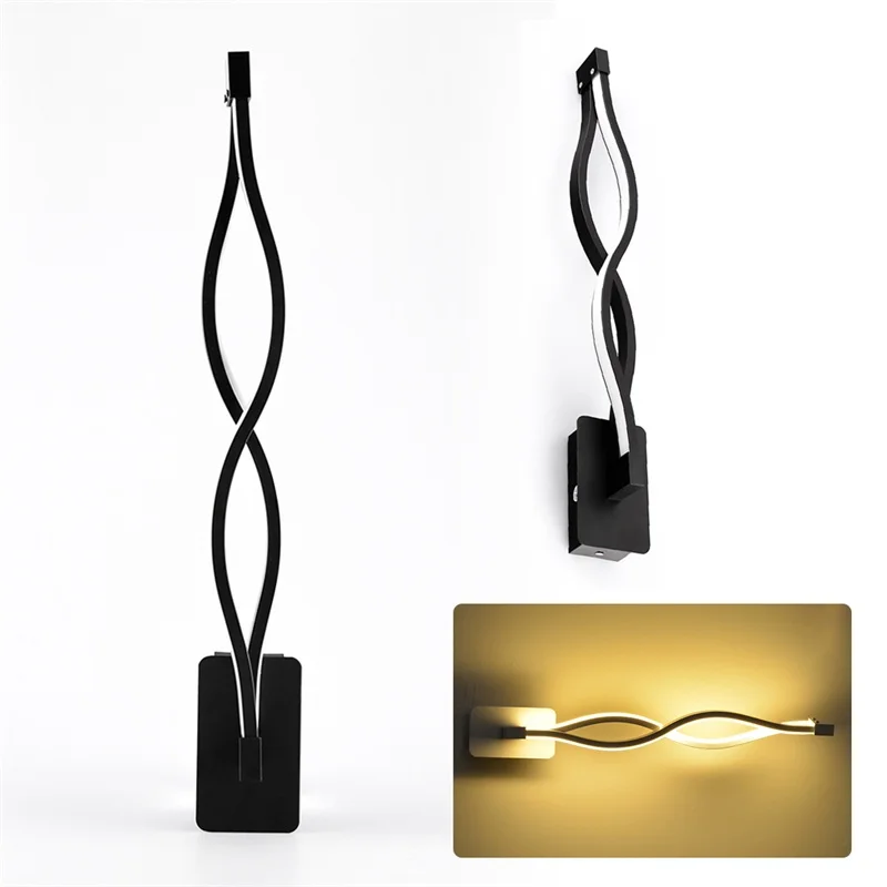 Indoor LED Wall Lamp Bedroom Beside Reading Wall Light Indoor Living Room Corridor Hotel Room Lighting Decoration White/black