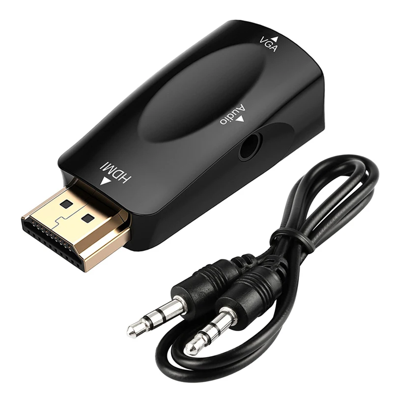 Вход HDMI мужчина к VGA Женский 3 5 аудио 1080P видео адаптер конвертер переключатель с
