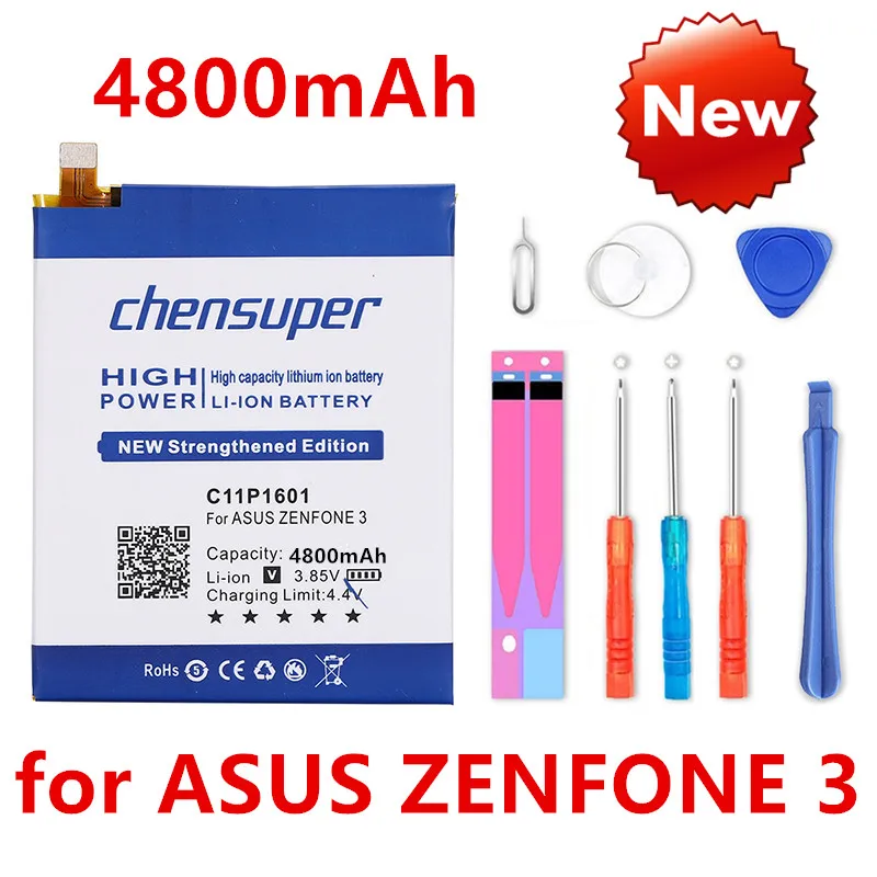chensuper C11P1601 4800mAh New Powerful Battery For ASUS ZENFONE 3 ZE520KL Z017DA Live ZB501KL A007 Phone Battery Replace chensuper C11P1601 4800mAh New Powerful Battery For ASUS ZENFONE 3 ZE520KL Z017DA Live ZB501KL A007 Phone Battery Replace