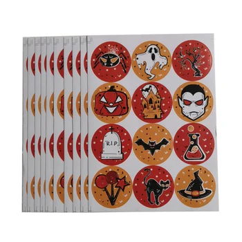 

40 Sheets Halloween Creative Sticker for Baking Gift Decoration