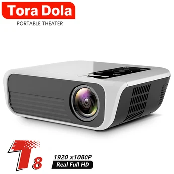 

2020 T8 Native Full HD Projector 1920*1080P 4500 Lumens, Optional T8-AD Android WIFI Proyector, 200inch Video Game Home Cinema