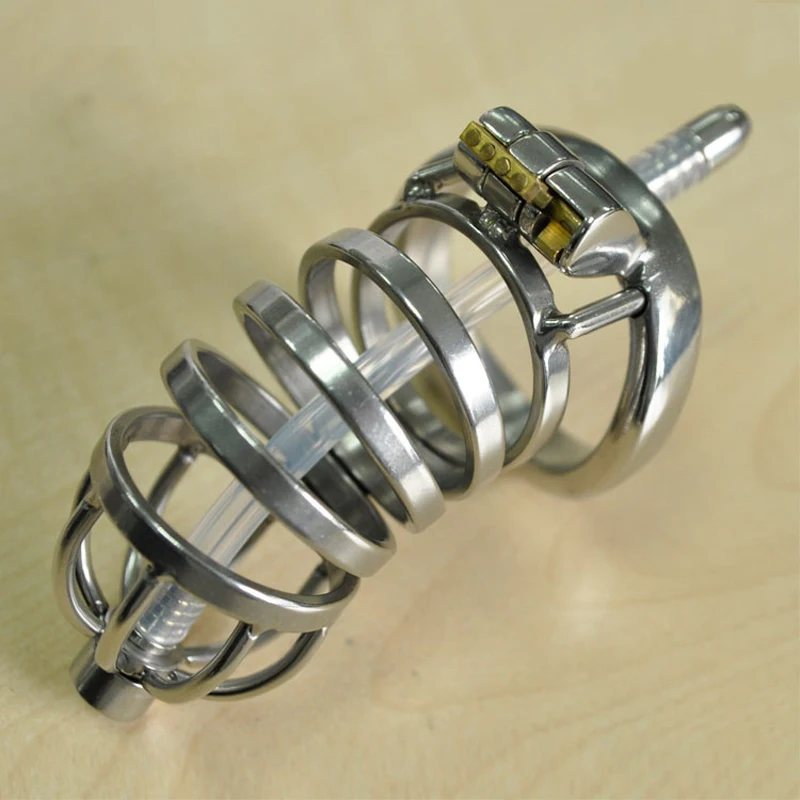 Urethral Catheter Chastity Cage Metal Cock Ring Penis Lock Stainless Steel Male Device Cbt BDSM Sex Toy For Men CB6000 | Красота и