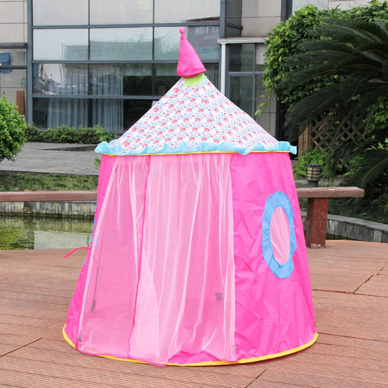 Портативный синий/розовый принц складная игрушка для кемпинга палатка для детей детский замок игровой дом для детей лучший подарок Пляжная палатка