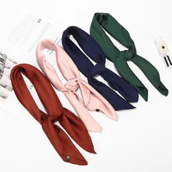 Solid Color Silk Scarf Women Designer Square Satin Hair Neck Head Scarfs Headbands Neckerchief Scarves Shawl Bandana Foulard