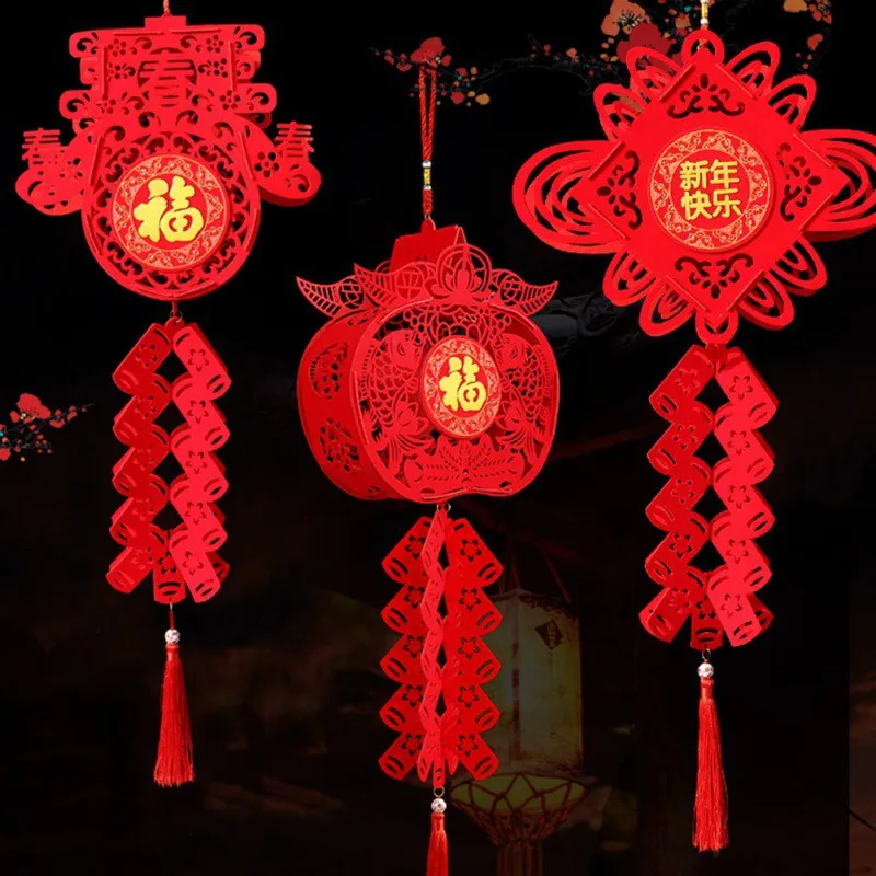 Красные китайские украшения для фонарей для китайского Нового года китайский Весенний фестиваль свадьбы