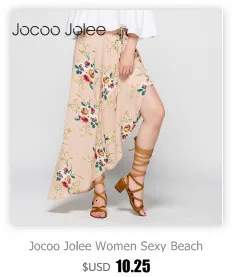 Jocoo Jolee Женская длинная юбка с цветочным принтом, летняя Новинка, богемный стиль, на шнуровке, асимметричная пляжная юбка для женщин