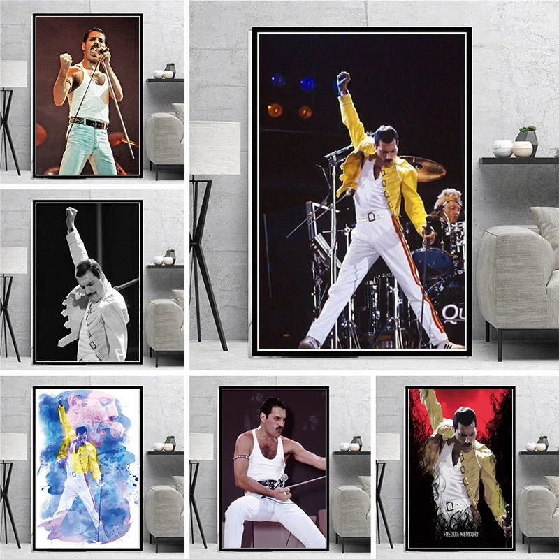 Freddie Mercury 1986 королева легендарные певец звезда Картина на холсте плакаты и принты