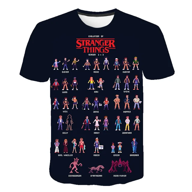 Stranger Things season 3 T Shirt Girl Upside Down Tshirt Eleven Girls Graphic Grunge T-shirt Teen Tee Shirts Children Clothing 2799