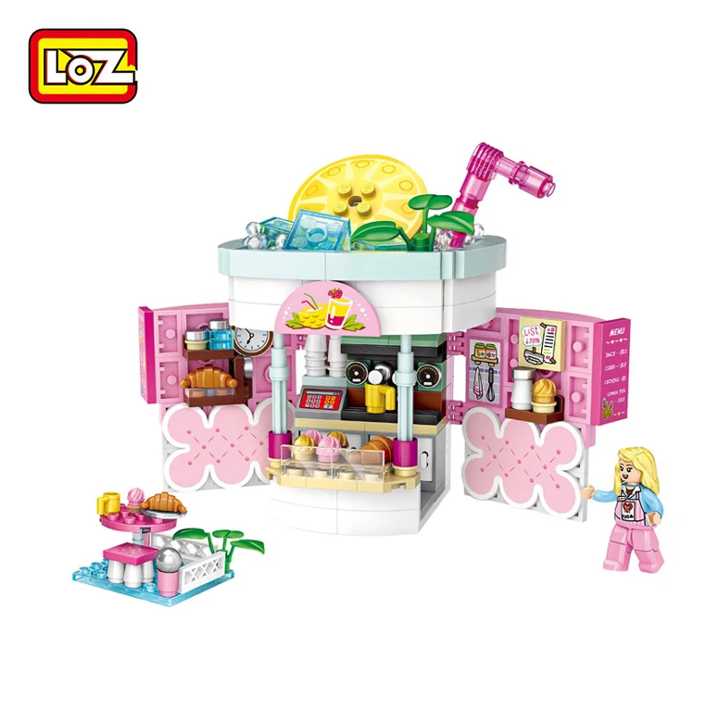 LOZ 1729 Amusement Park Drinking Shop 3D Model Small Mini Blocks Building Toy