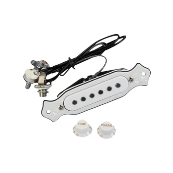 

White Pearl Single Coil Magnetic Acoustic Guitar Pickup W/ Volume & Tone Knob