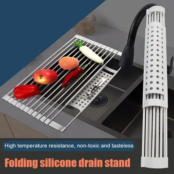 

'The Best' Sink Storage Dish Drying Rack Holder Fruit Vegetable Drainer Colanders Kitchen Folding Drain Rack 889