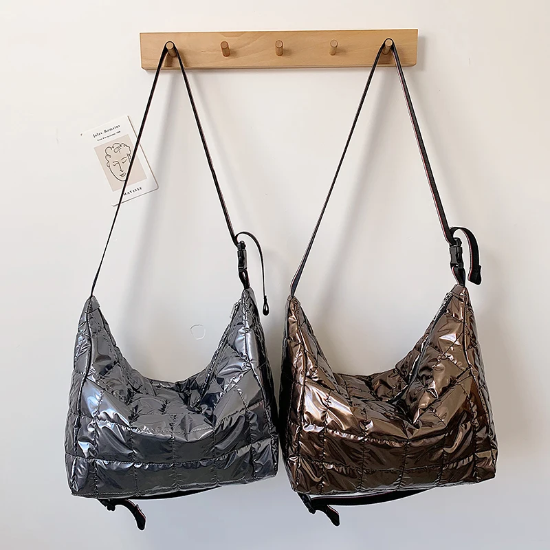 Новинка, зимняя роскошная сумка, Женская Хлопковая Сумка, дизайнерская сумка, модная вместительная сумка через плечо