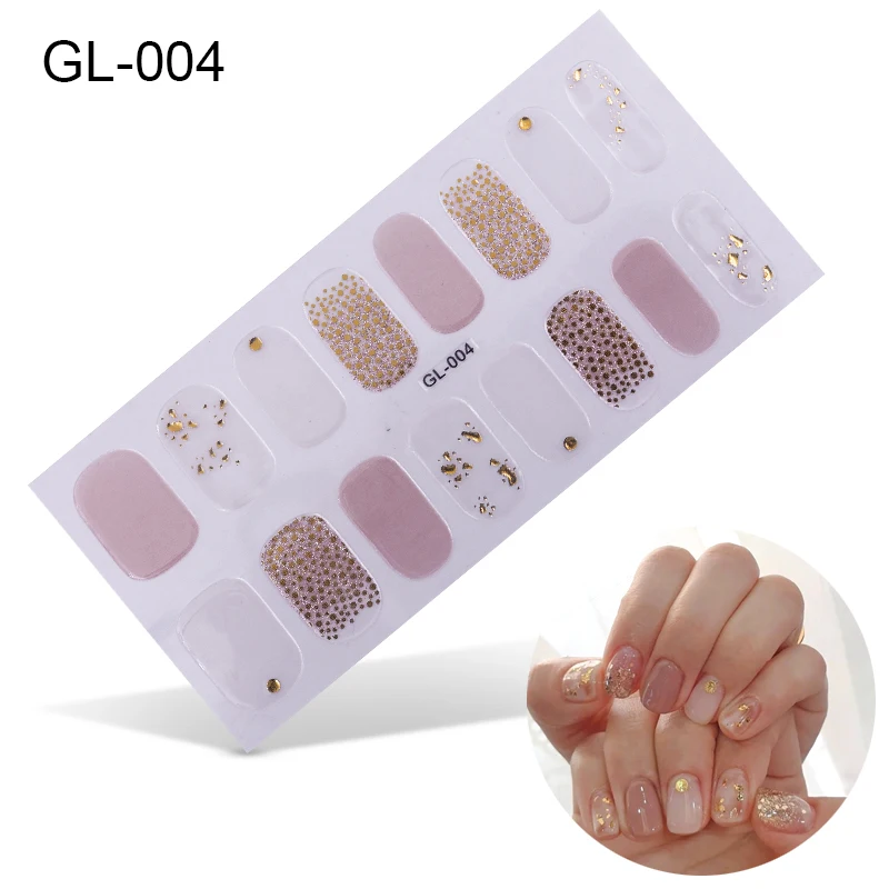 Корея предназначен обертки блестящие, дизайн ногтей Стикеры наклейки многоцветная ногтей Стикеры s полоски «сделай сам» салонного маникюра Прямая поставка - Цвет: GL004