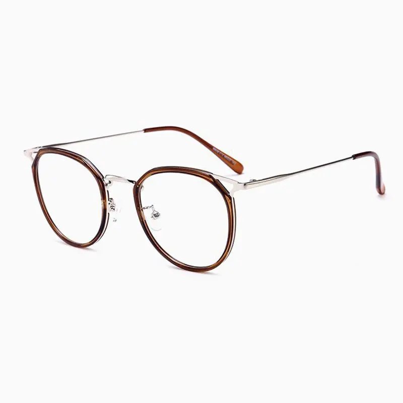 C12 optical glasses Ретро очки женские и мужские корейские круглые очки оправа металлическое полное плоское зеркало в раме оптические очки по рецепту - Цвет оправы: C12 optical glasses