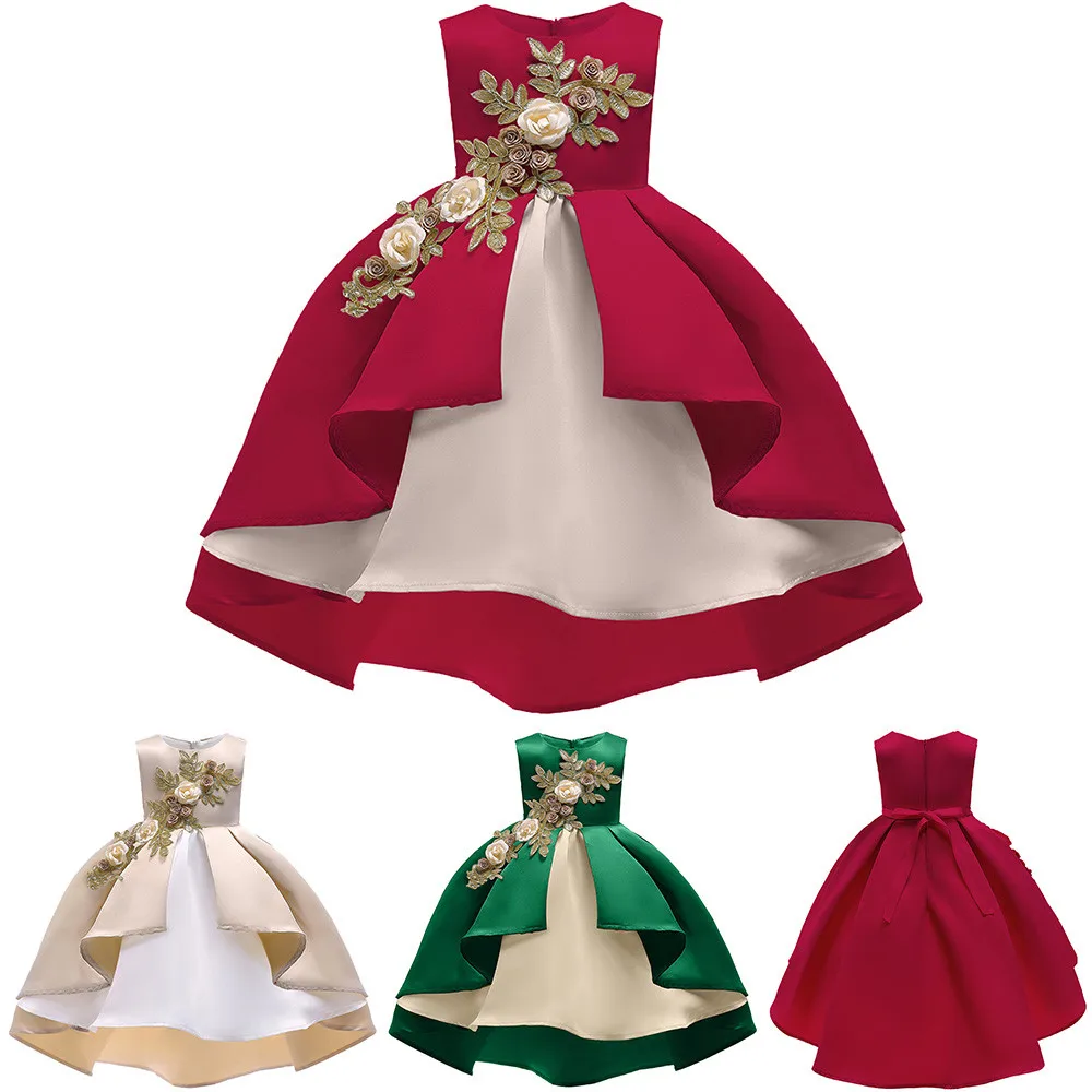 

Floral Baby Girl Princess Bridesmaid Pageant Gown Birthday Party Wedding Dress