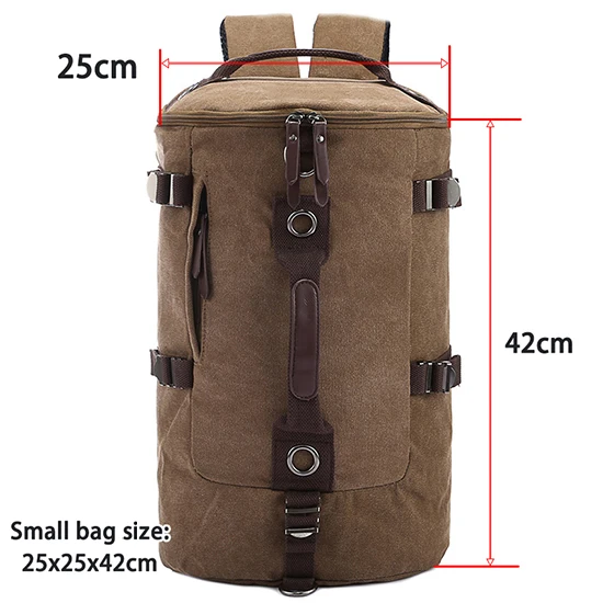 Большая вместительность, сумки для скалолазания, круглое ведро, водонепроницаемые, холщовые, для мужчин, для путешествий, вещевой мешок, сумка на плечо, чемодан, багаж, 2 размера, рюкзак - Цвет: Серый цвет