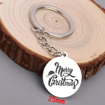 

Christmas Exclusive Stocking Stuffer Jewelry For Christmas Gift Fashion Christmas Tree Decoration Keychain Trendy Round Key Ring