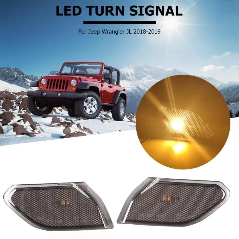 1 пара ABS автомобильный указатель поворота для Jeep Wrangler JL дымовые линзы переднее крыло боковой габаритный светильник светодиодный сменный