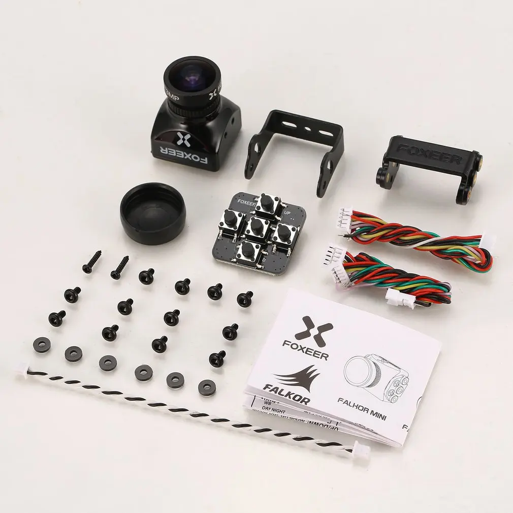 2.5mm black Foxeer Falkor Мини FPV камера 1,8 мм 1200TVL 1/3 CMOS 4:3/16:9 PAL/NTSC переключаемый G-WDR OSD для радиоуправляемого гоночного дрона - Цвет: 2.5mm black