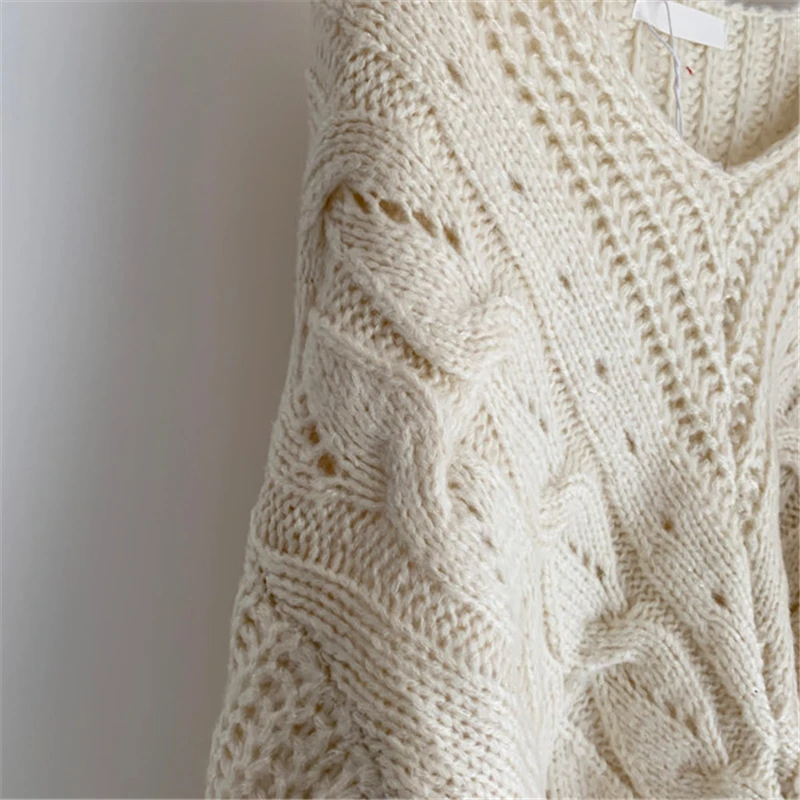 BGTEEVER, зимние винтажные свободные женские вязаные пуловеры с v-образным вырезом и длинным рукавом, женские пуловеры