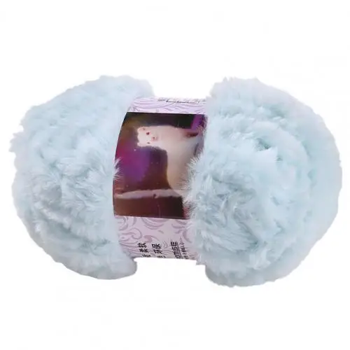 50g/Roll Crochet Thread Yarn Hair Wool Cashmere for Hand Knitting Crochet Sweater Thread Baby Clothes Scarf Fluffy Mink Yarn Light Blue