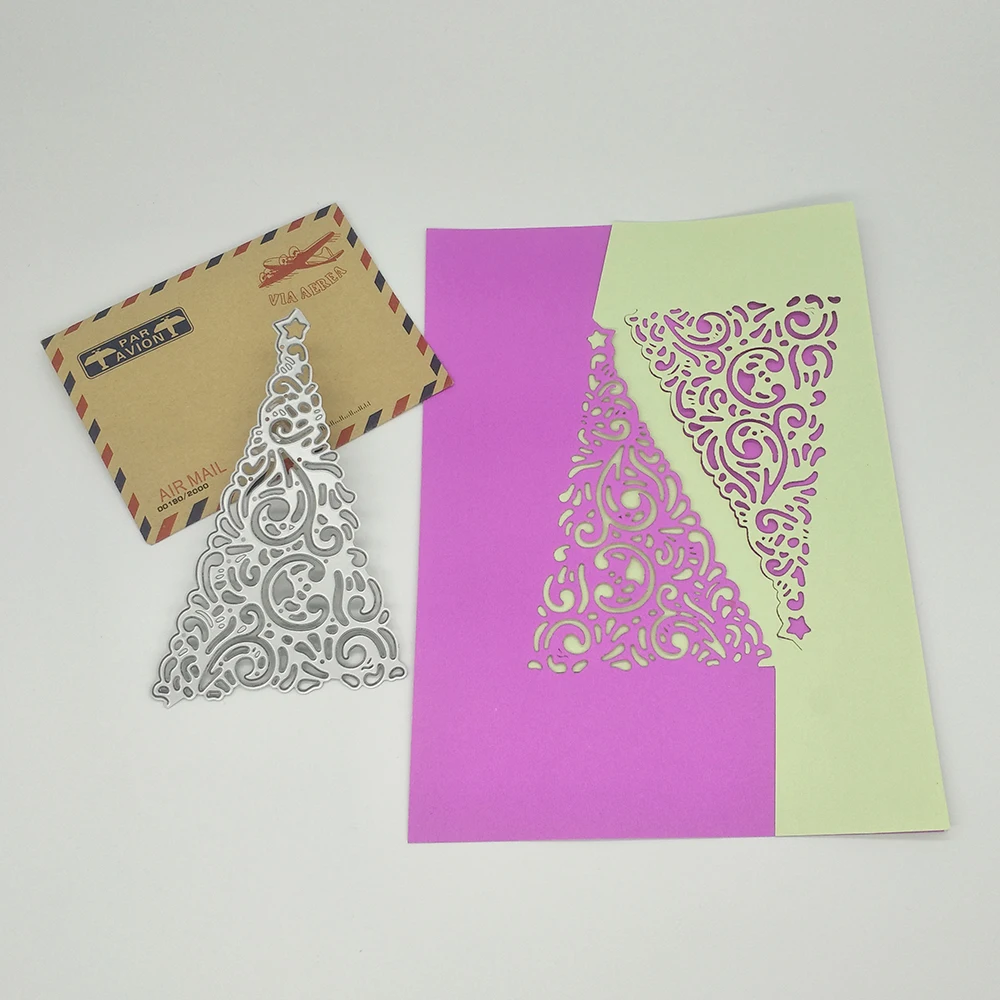

Exquisite Christmas tree-shaped hollow pattern metal cutting mold, scrapbook album decoration, DIY handmade art