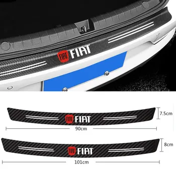 

1PCS Car Trunk Guard Plate Carbon Fiber Protector Stickers for FIAT JUNTO abarth 500 stilo ducato palio bravo doblo Car styling