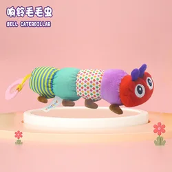 Augleka – hochet pour bébé en forme de chenille, jouet mignon avec anneau de dentition pour bébé, animal en peluche éducatif 
