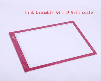 

Pink LED Light Box A4 Drawing With scale Tablet Graphic Writing Digital Tracer Copy Pad Board for Diamond Painting Hotfix Rhines