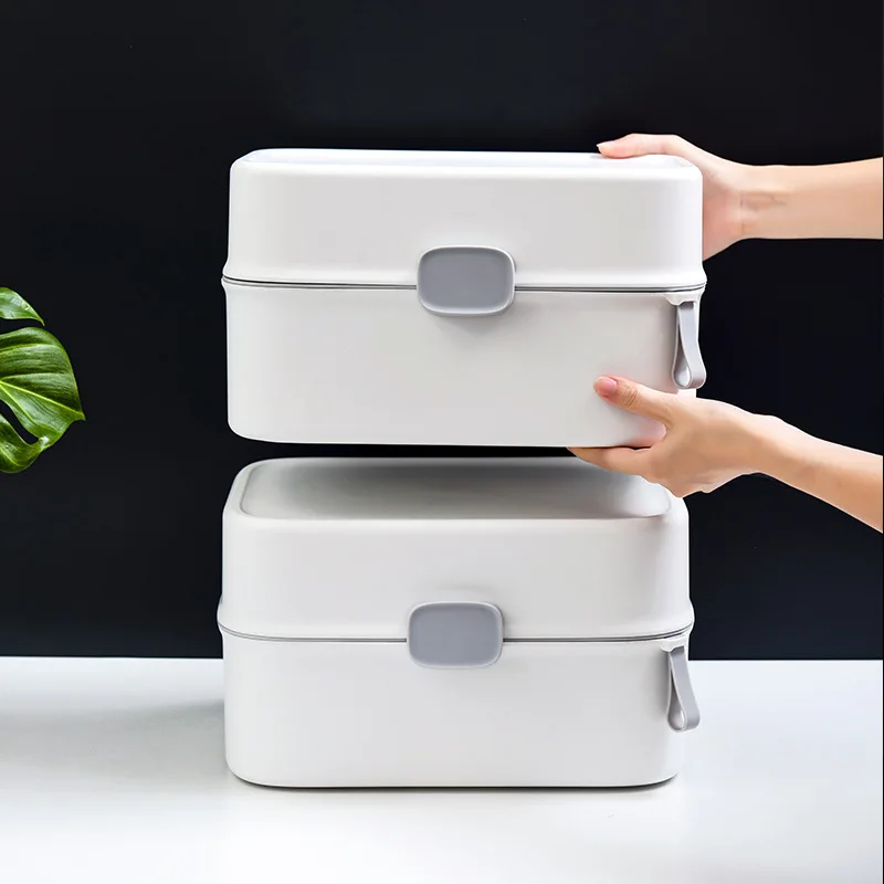 

Two-layer Household Plastic Underwear Storage Box with Mark Compartment Closet Organizer with Cover for Underwear Socks